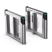 Système d'entrée sécurisé avec lecteur de cartes RFID, reconnaissance faciale et empreintes digitales, portique tournant automatique à vitesse variable