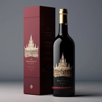 Boîte cadeau personnalisée en carton avec couvercle rabattable pour deux bouteilles de vin rouge, avec dorure à chaud, pour spiritueux et boissons, vente en gros directe usine