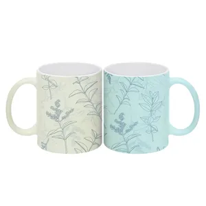 Vente en gros de tasses en céramique 11oz de couleur, tasse à café de sublimation, tasse avec logo de forme personnalisée