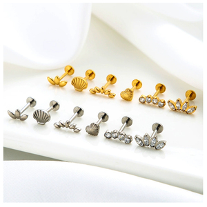 Gaby <strong>Fashion</strong> <strong>Jewelry</strong> ASTM-F136 6AI-4V ELI G23 Titanium Flatback Earring Labret Lip <strong>Piercing</strong> <strong>Jewelry</strong> - Product Image 2