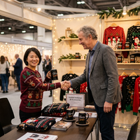 Pull fin d'hiver col rond pour homme, motif Père Noël, tricot personnalisé, vente en gros pour acheteurs de marques (ODM)