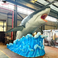 Sculpture de créature marine, modèle de requin animatronique pour parc d'attractions, équipement de parc aquatique