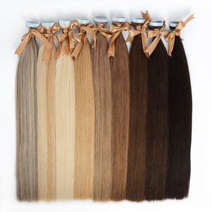 Di alta qualità 20 pezzi nastro di iniezione biondo In vergine Remy cuticola allineato capelli umani nastro invisibile nelle estensioni dei capelli - Product Image 1