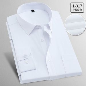 Camicia da uomo M-3XL di mezza età e per anziani in cotone camicia a maniche lunghe Non stirante camicia Casual con tasche larghe - Product Image 6