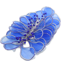 Keering Nouveau 3d DIY Fil Flore Robe de Demoiselle d'Honneur Mariage Soirée Cristal Corsage Robe Patch Panneaux Strass Fleur Applique