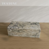 Socle de table en marbre blanc Calacatta Monet d'Italie, finition polie, écologique, personnalisé, pour la décoration de la maison et des villas
