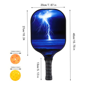 Ensemble de raquettes de pickleball avec motif éclair, impression couleur intégrale, livraison directe d'usine - Product Image 2