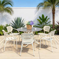 Ensemble de table et chaises de jardin en aluminium pour hôtel, mobilier de terrasse, ensemble de repas en plein air, mobilier de bord de piscine