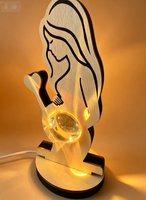 Lampe de nuit en verre et bois personnalisée, gravure laser, boule de cristal 3D de 40 mm, vente chaude