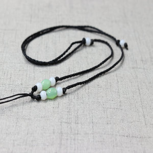 Collier ras du cou en corde tressée à la main en polyamide réglable, <span class=keywords><strong>DIY</strong></span>, amusant, jade épais, collier en jade - Product Image 6
