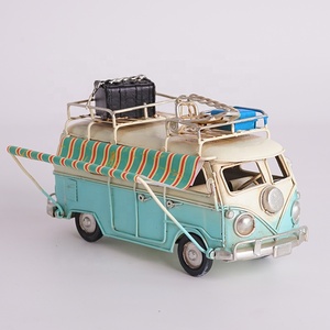 Modèle de Bus Vintage, aussi en métal, pour bagages, caravane, <span class=keywords><strong>Mini</strong></span> Bus en métal, décoration artisanale faite à la main, vente en gros, été 2020 - Product Image 2