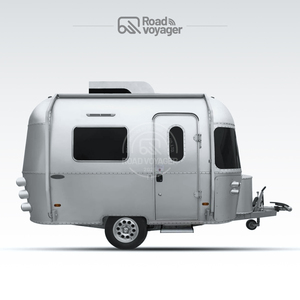 Remolque de Viaje RV de Aluminio Puro Moderno de Primera Calidad, <span class=keywords><strong>Caravana</strong></span> Todoterreno Resistente 4x4, Remolcable, con Baño, Ducha y Paneles Solares de 150W - Product Image 1