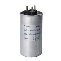 Filtre à courant alternatif triphasé 10Kvar de haute qualité condensateur de puissance de forme ronde basse tension 500vac