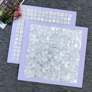 <strong>White</strong> 3d Self Adhesive Peel and <strong>Stick</strong> <strong>on</strong> Mother of Pearl Backsplash Shell Mosaic <strong>Tile</strong> - Product Image 1