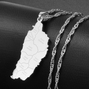 Collana con Ciondolo in Acciaio Inox a Forma di Mappa della Dominica per Donne e Ragazze, per Matrimoni, Feste e Regali, Catena con Nome della Città # 075121 - Product Image 6