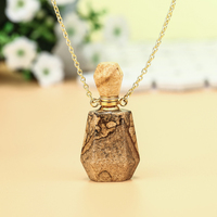 Collier diffuseur d'huiles essentielles en pierre, pendentif en acier inoxydable, parfum aromathérapie