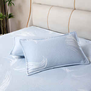 Nouvelle Arrivée 2026 – Draps-housses floraux respirants Classe A effet glaçon, avec <span class=keywords><strong>housse</strong></span> de couette et taies d'oreiller, style simple – plié - Product Image 1