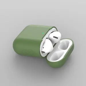 เคสซิลิโคนนิ่มแบบไม่มีตะขอสำหรับ Airpods 1 2,ของขวัญฟรี