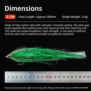 <span class=keywords><strong>Leurre</strong></span> de pêche à la mouche Pike <span class=keywords><strong>Streamer</strong></span> 4/0 avec hameçon à plumes - Product Image 2