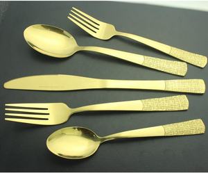 Juego de cubiertos de acero inoxidable de 20 piezas, vajilla chapada en oro de estilo americano, juego de cubiertos, cuchara, tenedor, <span class=keywords><strong>cuchillo</strong></span> para lavavajillas familiar - Product Image 4