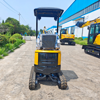 Excavator Mini Kompak Hidrolik 1,2 Ton, Excavator Crawler dengan Lampu LED Atas dan Alarm Suara untuk Operasi Malam Hari