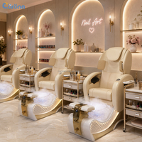 Chaise de pédicure électrique réglable professionnelle pour salon de manucure avec bol à pédicure en verre