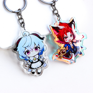 Wholesale High Quality Custom Printed Acrylic Charms Promotional Epoxy 3D Acryl Anime Keychain Maker Make Own Keychains