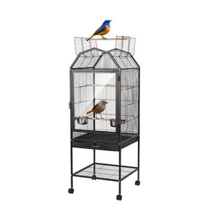 Accessoires <span class=keywords><strong>pour</strong></span> oiseaux Cage à oiseaux Maison <span class=keywords><strong>pour</strong></span> oiseaux Dernier design Grande cage à oiseaux <span class=keywords><strong>pour</strong></span> perroquets <span class=keywords><strong>Pigeons</strong></span> Cage à oiseaux en fil de fer avec plateau Roues - Product Image 4