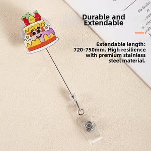 Porte-badge rétractable en acrylique imprimé sur mesure, motif mignon, pour <span class=keywords><strong>accessoires</strong></span> <span class=keywords><strong>de</strong></span> carte d'identité <span class=keywords><strong>de</strong></span> <span class=keywords><strong>bureau</strong></span> - Product Image 4