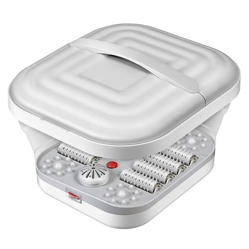 Portable Collapsible Heated Shiatsu Foot Massager Roller - Electric Pedicure Foot Spa Bath Massager