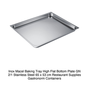 Bandeja para Horno de Acero Inoxidable GN 2/1, 65 × 53 × 4 cm, 2900 g, Base Plana Inox Inox Macel - Product Image 2