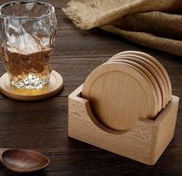 Produits populaires : Sous-verre en bois de hêtre naturel pour café et bière, idéal pour la décoration de la maison, de la cuisine et de la table basse