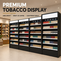 Vitrine à cigarettes LED personnalisée, grande capacité, murale, pour la vente au détail de cigarettes, étagères pour les magasins de proximité