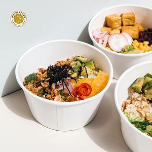 OOLIMAPACK usa e getta stampa Logo carta insalata Poke ciotola con coperchio per zuppa calda cibo freddo - Product Image 4