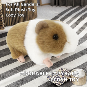 Peluche Capybara en Coton Biologique Ultra Douce, Animal en Peluche <span class=keywords><strong>Cochon</strong></span> <span class=keywords><strong>d</strong></span>'<span class=keywords><strong>Inde</strong></span>, Poupée Cavy Confortable pour Enfants, Idéal Cadeau - Product Image 2