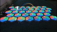 Iluminación de Escenario con Efectos Especiales, Piso de Baile LED Interactivo Hexagonal, Triangular y Circular, Sensible al Peso, Baldosas de Piso Táctiles a Todo Color para Fiestas