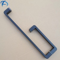 Poignée de porte d'angle carrée en acier inoxydable noir mat au design moderne, poignée de porte coulissante en verre Austin pour salle de bain, barre porte-serviettes
