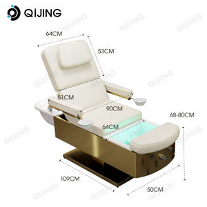 Lit de beauté blanc personnalisé de luxe Table de <span class=keywords><strong>massage</strong></span> facial électrique Lit de cils 3 moteurs Tête de lit de pédicure <span class=keywords><strong>Station</strong></span> de shampooing de spa - Product Image 6