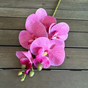 Orchidée Phalaenopsis en soie à 5 têtes, fleur artificielle imprimée en 3D réaliste, aspect haut de gamme, <span class=keywords><strong>tige</strong></span> unique, décoration de mariage et de maison - Product Image 2