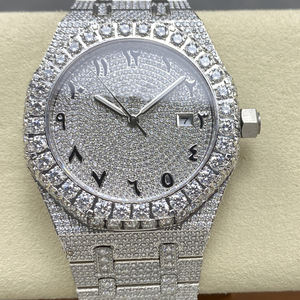 Montre Unisexe Haut de Gamme Mécanique Automatique en Acier Inoxydable Verre Saphir Aiguilles Moissanite Diamants Zircone 100 Bars - Product Image 3