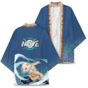 Kimono <span class=keywords><strong>japonais</strong></span> personnalisé pour <span class=keywords><strong>homme</strong></span> avec impression numérique 3D de personnage d'anime, manteaux Happi traditionnels <span class=keywords><strong>japonais</strong></span> de haute qualité à motif vague - Product Image 3