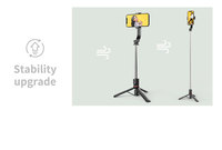 Bâton de selfie multifonction extensible en acier inoxydable avec télécommande sans fil 6 en 1