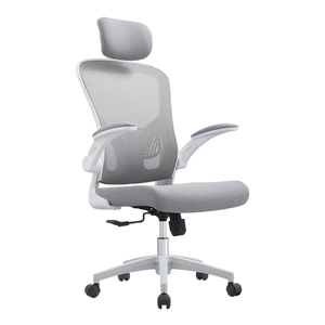 SIMA Fauteuil de bureau contemporain gris en tissu, inclinable électriquement, avec appui-tête ergonomique, accoudoirs réglables et pivotant - Product Image 4