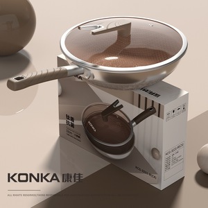 Konka Titanium Shield Wok 316 Stainless Steel Non-Stick Frying Pan With Lid For Cooking - Product Image 4