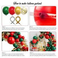 Kit d'arche de guirlande de ballons de Noël et de remise de diplôme de haute qualité, en gros, vert, rouge, or, 5, 10, 18 pouces, décoration de fête d'anniversaire, feuille
