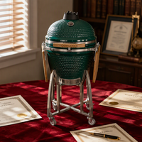 Auplex Mini Barbecue Kamado de Luxe Moderne pour Extérieur, en Céramique et Fonte, avec Système de Sécurité Flamme 21