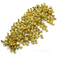 Nouveaux accessoires de luxe, applique en strass 3D en fil de cristal avec forme de feuilles pour robes de soirée