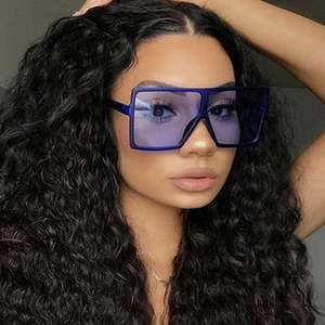 Nouveautés 2020, lunettes de soleil unisexes colorées à la mode, lunettes de soleil carrées surdimensionnées UV400 - Product Image 3