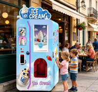 Kiosque à glaces molles haute capacité 24h/24 et 7j/7, conception à refroidissement par air avec garnitures solides et liquides mélangées