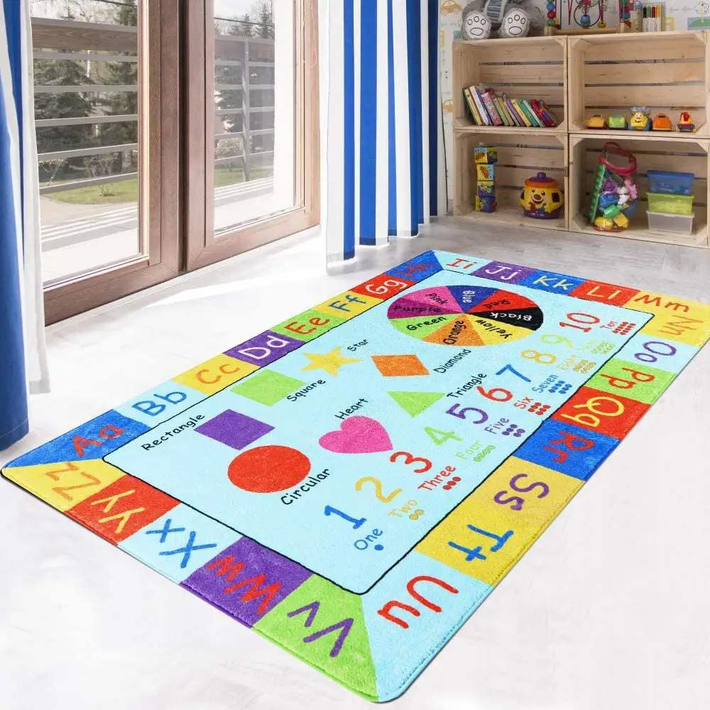 <span class=keywords><strong>ABC</strong></span> אלפבית ילדים חדר שטיח תינוק Playmat 3 'x 5' רחיץ חינוכיים למידה שטיח החלקה משתלת חדר שטיח לילדים